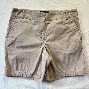Talbots Womens Shorts Size 6 Khaki Beige Casual Bermuda‎ 7" Inseam Cotton Blend